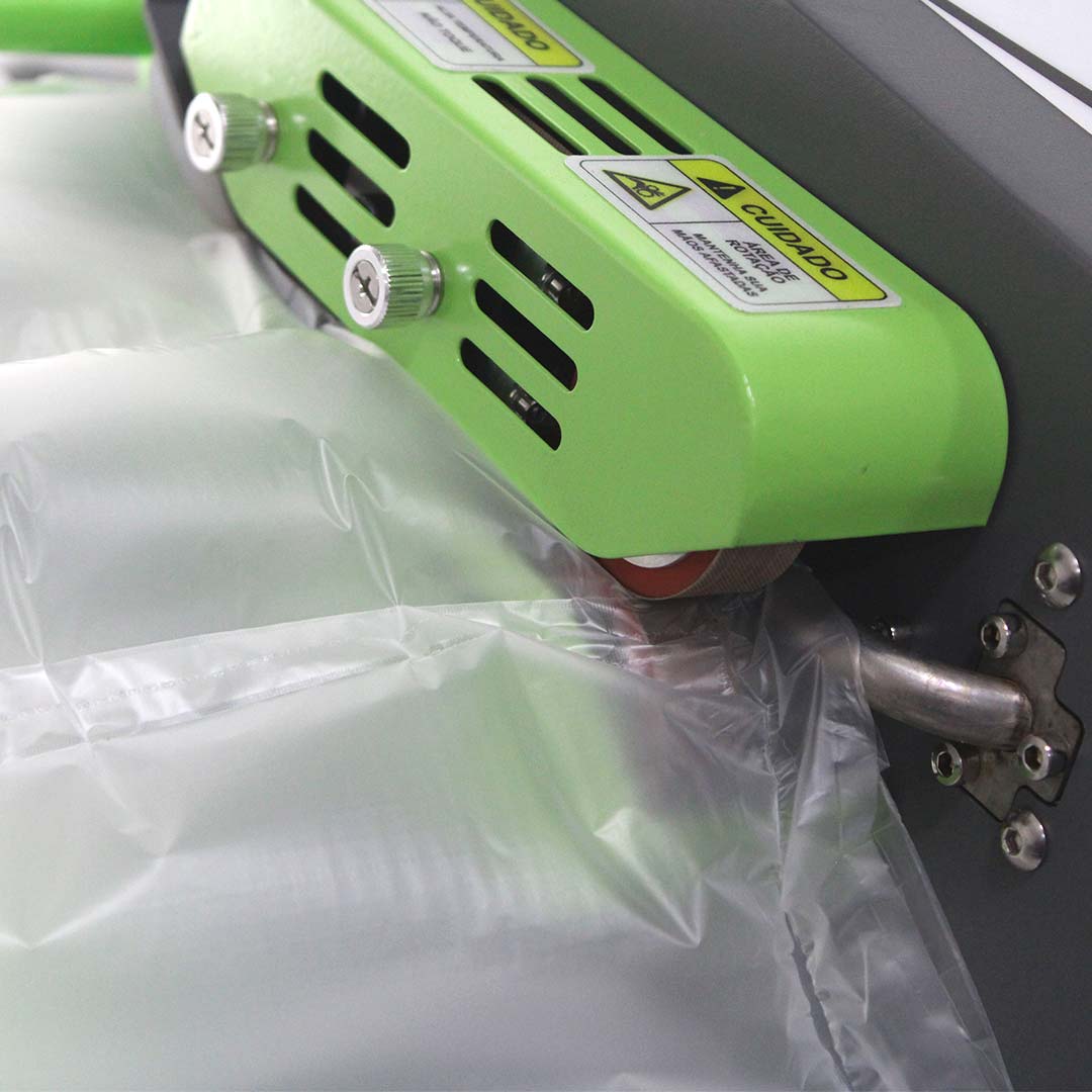 Detalhe do conjunto de selagem verde da SPY-16 formando as almofadas de ar